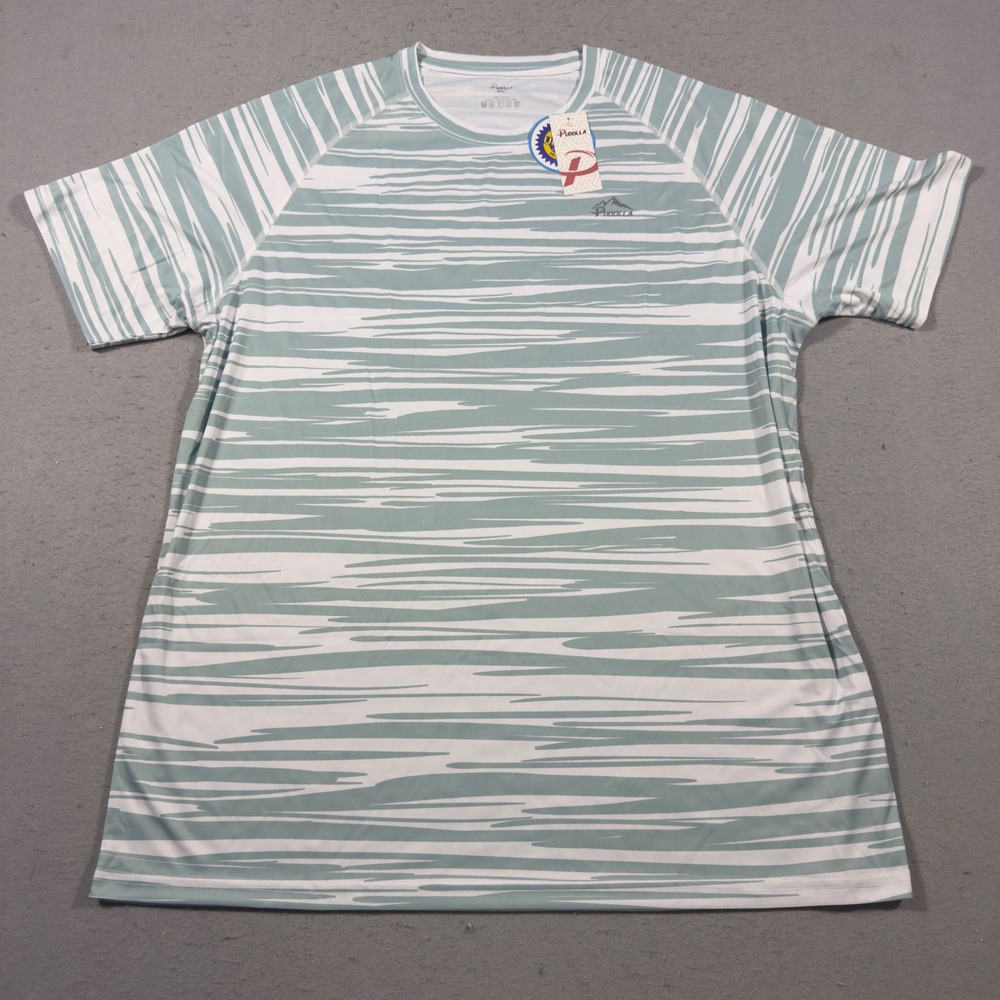 Pudolla Mens Performance T-Shirt XL Sage Green White UV Protection Active Tee